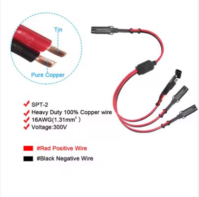 Cavo di divisione di potenza SAE da 1 a 3 per pannelli solari e caricabatterie