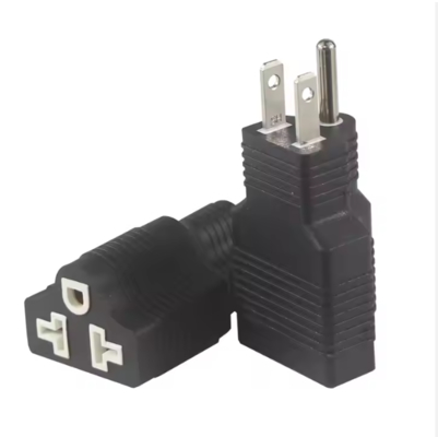 Adattatore con spina ad angolo retto NEMA 5-15P a 5-15R 15A 125V