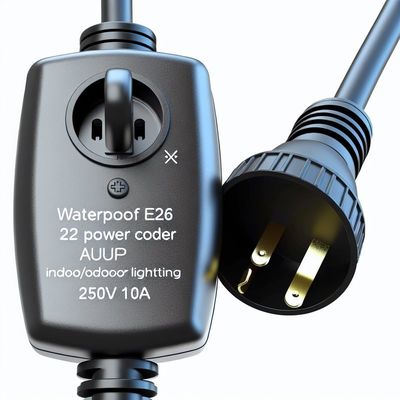 E26 resistente all'acqua Portatore di lampadina Corde di alimentazione AU Plug con 303 Interruttore per illuminazione interna / esterna 250V 10A
