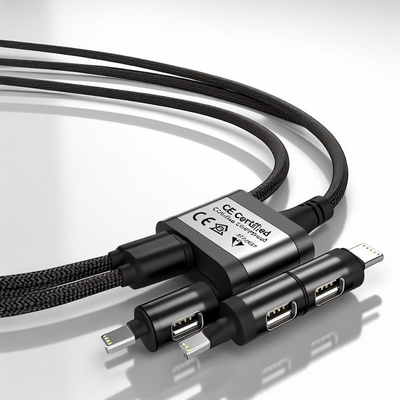 Cavo di ricarica USB 3-in-1 certificato CE con ricarica rapida 15W