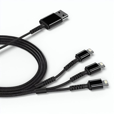 Cavo di ricarica USB 3-in-1 certificato CE con ricarica rapida 15W