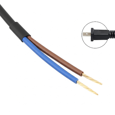 Cavo di alimentazione NEMA 1-15P a 2 poli con estremità spellate stagnate 18AWG