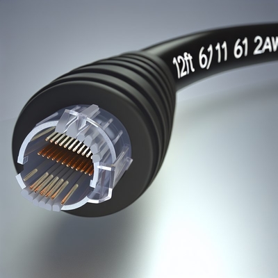 Cavo telefonico a spirale RJ11 6P4C 12FT da maschio a maschio 24AWG