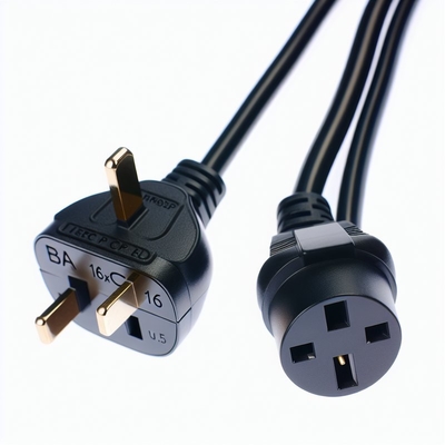 Cavo di alimentazione UK BS1363 con connettore IEC C5, fusibile da 3A, 250V