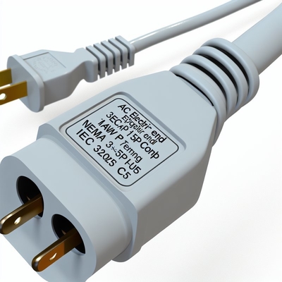 Cavo di alimentazione NEMA 5-15P a IEC C5 14AWG 250V 16A Nero