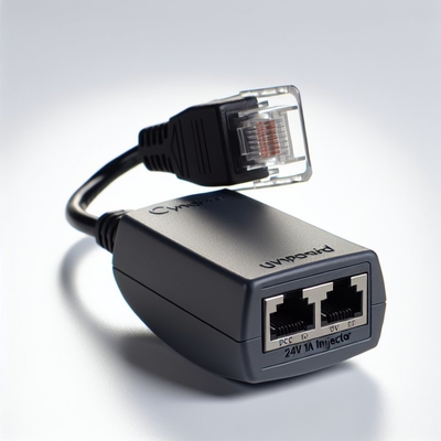Iniettore POE 24V 1A con spina UK e 2 porte RJ45 per telecamera IP
