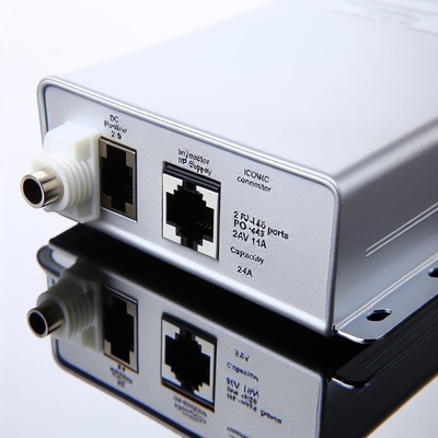 Iniettore POE 24V 1A con spina UK e 2 porte RJ45 per telecamera IP