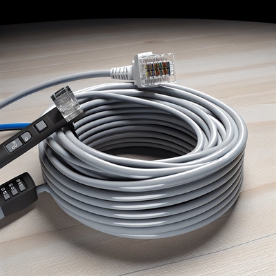 CAT 3 Cavo telefonico RJ9 RJ11 RJ22 4-conduttore PVC Flat Coil