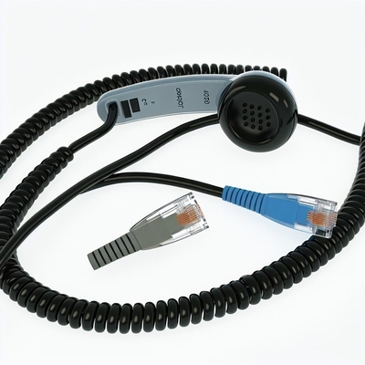 Cavo telefonico a spirale RJ9 personalizzato 5 piedi, guaina in PVC nero