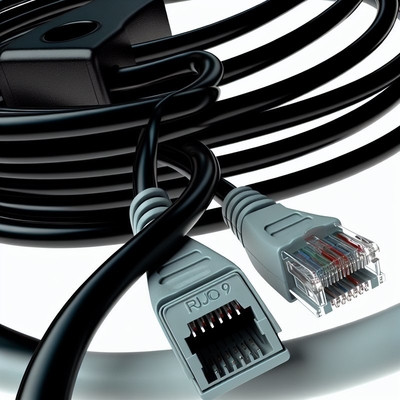 Cavo telefonico a spirale RJ9 personalizzato 5 piedi, guaina in PVC nero