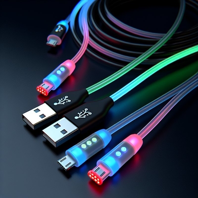 Cavo di ricarica USB Type-C LED con controllo vocale e luce colorata