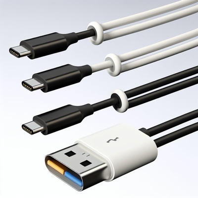 Cavo USB A a Tipo C Ricarica Rapida 1m Nero Bianco
