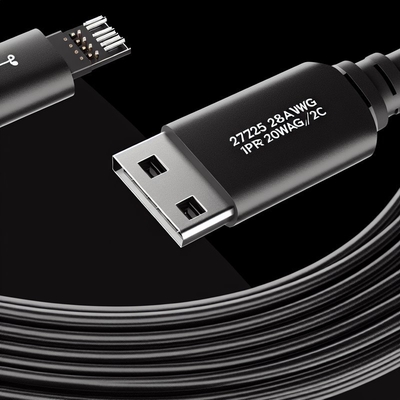 Cavo dati USB 2.0 28AWG 1PR 20AWG 2C Maschio a Femmina 2A