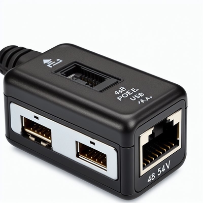 Splitter PoE da 48V a 5V 2.4A con uscita USB e RJ45 IEEE 802.3af