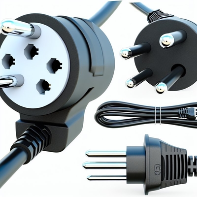 Corde di alimentazione EU Schuko 250V 16A H05VV-F 3G0.75mm2 fili strappati