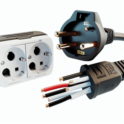 EU CEE7/7 cavo di alimentazione a 3 pin con fili strappati 220-240V