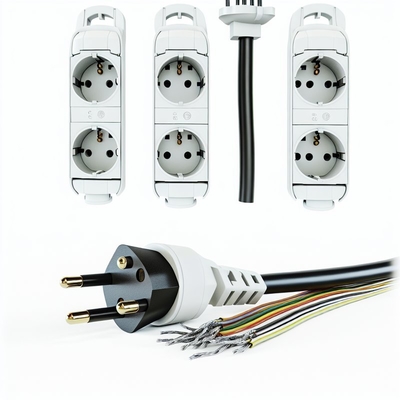 EU CEE7/7 cavo di alimentazione a 3 pin con fili strappati 220-240V