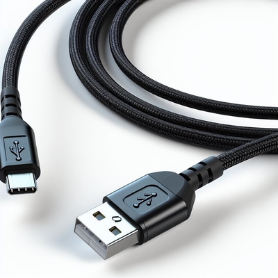 Cavo Nero USB 2.0 a Micro USB 1m 1.5m Trasferimento Dati Ricarica