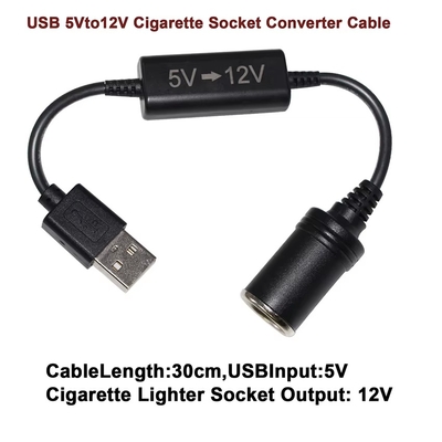 Adattatore di alimentazione step-up USB 5V con presa accendisigari per dispositivi veicolari