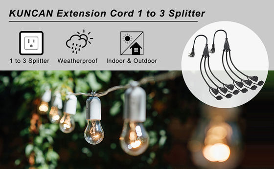 NEMA 5-15P a 3-Way 5-15R Power Splitter SJTW 16AWG