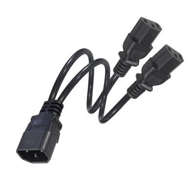 Cable di divisione di potenza C14 a doppio C13 16AWG 10A 250V angolo retto
