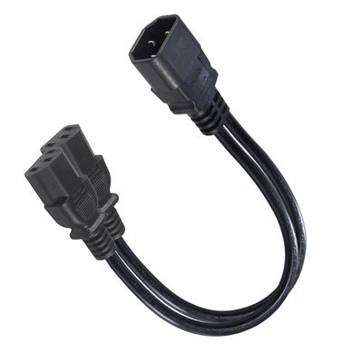 Cable di divisione di potenza C14 a doppio C13 16AWG 10A 250V angolo retto
