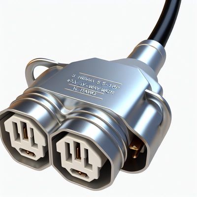 NEMA 5-15P a 3-Way 5-15R Power Splitter SJTW 16AWG