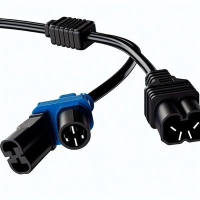 Cable di divisione di potenza C14 a doppio C13 16AWG 10A 250V angolo retto