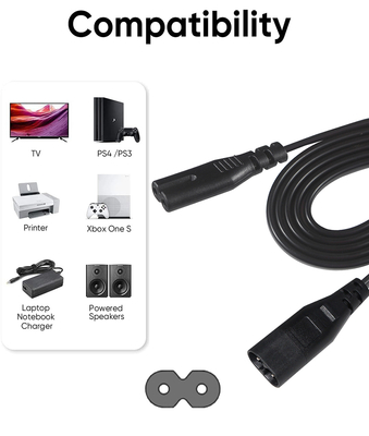 IEC 320 C7 a C8 Corde di alimentazione 10A 250V 18AWG per elettronica
