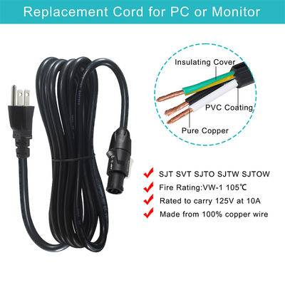 NEMA 5-15P a PowerCON TRUE1 Cavo di alimentazione 15A 125V per illuminazione audio