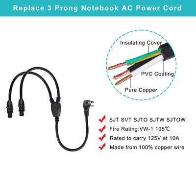 Cavo sdoppiatore a Y da 14AWG NEMA 5-15P a Dual PowerCON