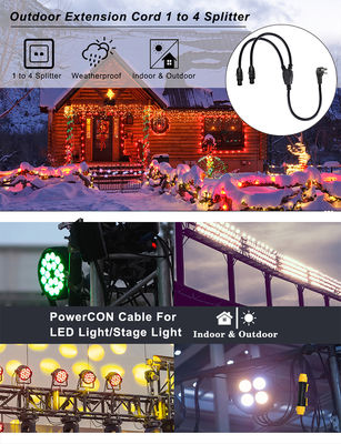 Cavo sdoppiatore a Y da 14AWG NEMA 5-15P a Dual PowerCON