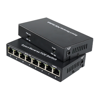 Switch PoE inverso a 8 porte con uscita 12V DC per telecamere IP