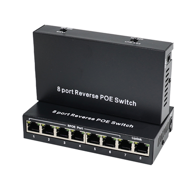 Switch PoE inverso a 8 porte con uscita 12V DC per telecamere IP
