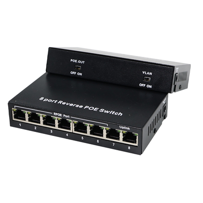 Switch PoE inverso a 8 porte con uscita 12V DC per telecamere IP