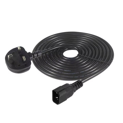 Blocco della presa UK al cavo di alimentazione IEC C14 1.8M 10A 250V