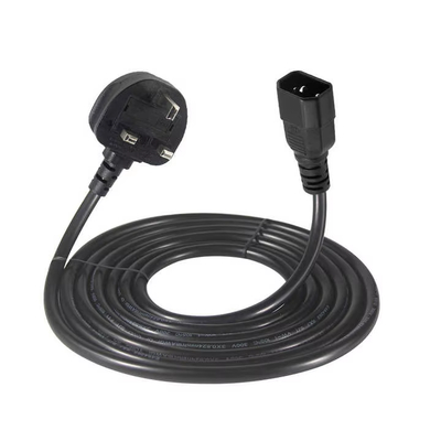 Blocco della presa UK al cavo di alimentazione IEC C14 1.8M 10A 250V