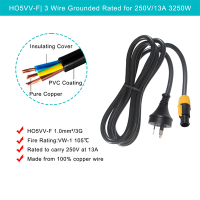 Corde di alimentazione da UK a C13 10A 250V per computer e monitor
