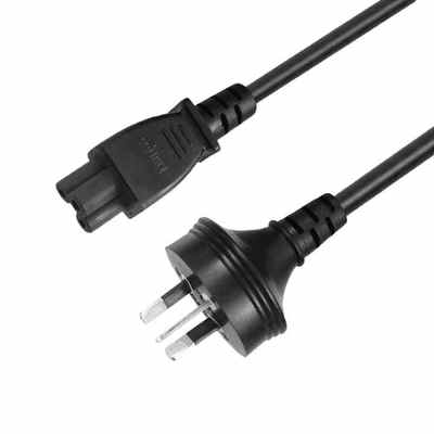 Cavo di alimentazione AU a IEC C5 a 3 conduttori 1.8M 240V 2.5A, Australian 3 Pin Cloverleaf per adattatore laptop e proiettore