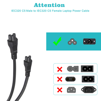 UE Schuko a C5 Cordone di alimentazione 3 Core 1.5M 250V per adattatore per laptop