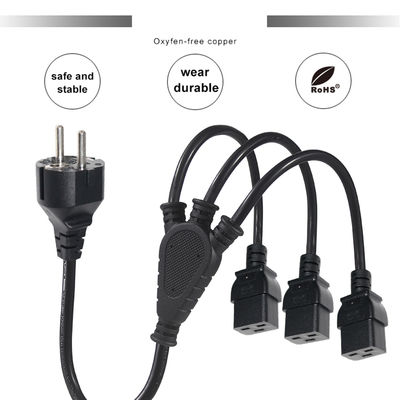 CEE 7/7 a tripla C19 Power Splitter Cable per servers rack