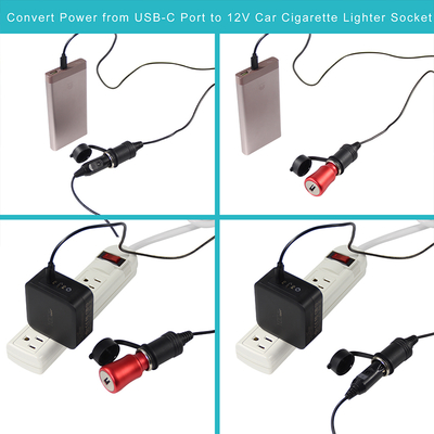 12V auto accenditore di sigarette presa per USB-C adattatore di alimentazione Converter presa di corrente continua con porta tipo-C per telefono tablet GPS Dash Cam