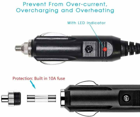12V auto accenditore di sigarette innesco a OBD2 connettore cavo di alimentazione diagnostica con fusibile per scanner di codice per auto ECU