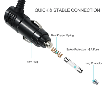 12V 3A angolare accenditore di sigarette innesco a DC 2,1 mm cavo di alimentazione
