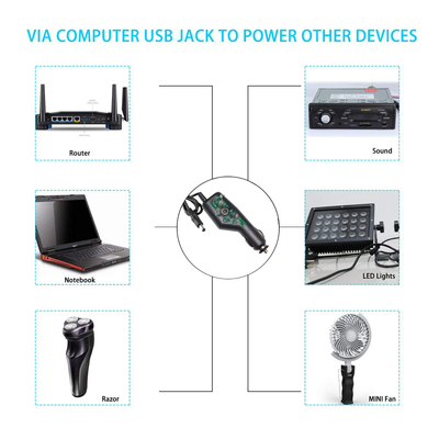 Adattatore di alimentazione per auto DC Convertitore 12V 24V a 5V 9V 12V Cavo regolatore step up step down per laptop, router, fotocamera