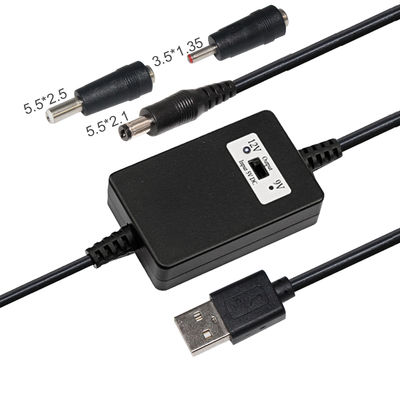Cavo adattatore step-up boost da USB a 9V 12V DC con connettore 5,5x2,1mm per router, fotocamera, altoparlante, modem, LED
