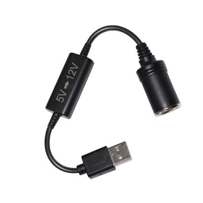 Adattatore USB da 5V a 12V Cavo convertitore step-up con presa accendisigari Cavo booster per DVR per auto GPS Camera Router Ventola LED