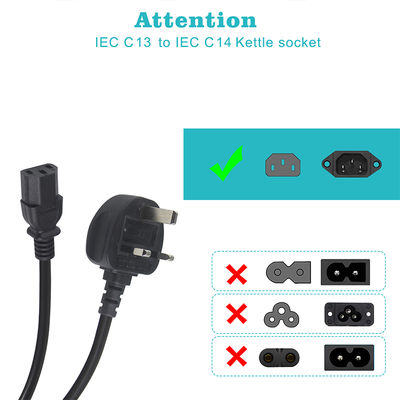 Cavo sdoppiatore di alimentazione BSI UK Plug a 2xC13 1.5mm² Fusibile 3A