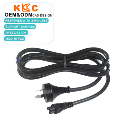 Cavo di alimentazione elettrica da AU a IEC C5 a 3 pin certificato SAA, 10A/250V CA, 1,8 m, nero