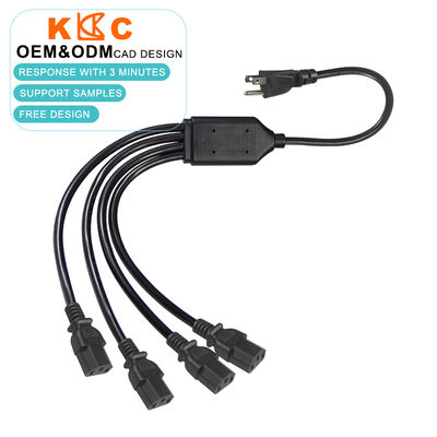 NEMA 5-15P a 4-Port IEC C13 Power Splitter Cable, cavo di estensione AC per server, computer, reti, attrezzature industriali